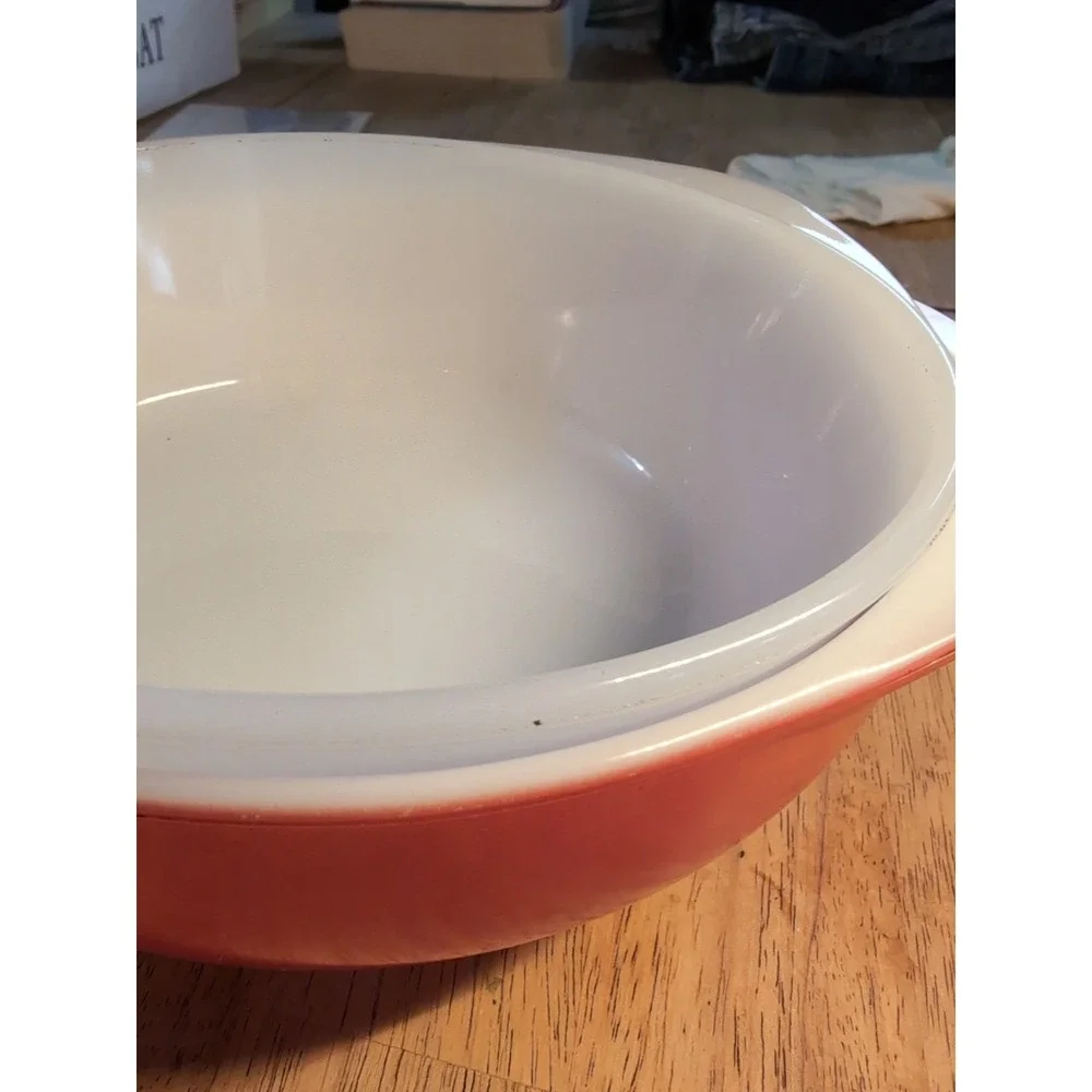 Vintage Pyrex Pink Casserole Baking Dish Bowl 2 Qt #024 White Glasbake Bowl 2Qt